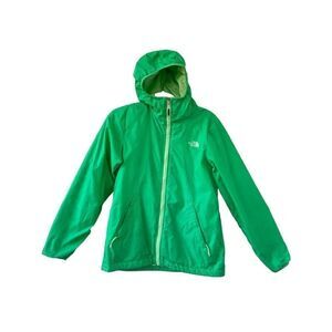 The North Face Full Zip Hooded Windbreaker Jacket Womens Green Size Small